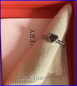 James Avery Gemstone Heart Twisted Wire Ring-Garnet-Size-6