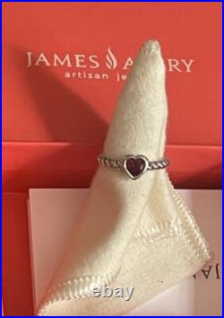 James Avery Gemstone Heart Twisted Wire Ring-Garnet-Size-6