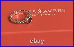 James Avery Gemstone Heart Twisted Wire Ring-Garnet-Size-6