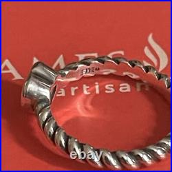 James Avery Gemstone Heart Twisted Wire Ring-Garnet-Size-6