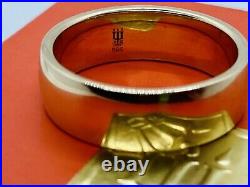 James Avery Gold Wide Athena Wedding Band Ring 1/4 Size 7.5 withbox