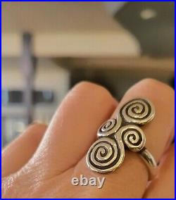 James Avery Gorgeous, Rare Mycenaean Long Swirl Ring Size 9.75