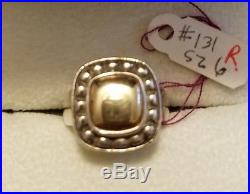 James Avery Gorgeous Square Beaded Ring In SS&14k Gold Sz 6 RETIRED