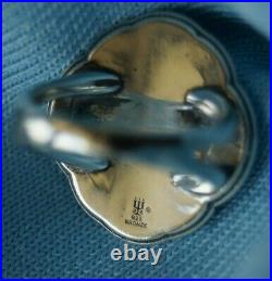 James Avery HEIRLOOM QUATREFOIL BLUE TRIPLET RING 925 Silver & Bronze Size 6.5