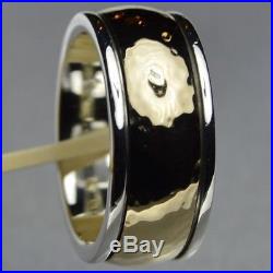 James Avery Hammered 14K Gold & Sterling Silver Wedding Band Ring Sz 10, 19.4 gm