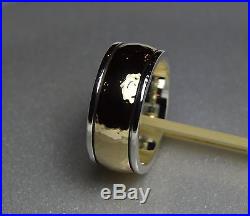 James Avery Hammered 14K Gold & Sterling Silver Wedding Band Ring Sz 10, 19.4 gm