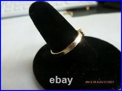 James Avery Hammered 14k Yellow Gold Band With Red Stone Size 7.25