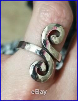 James Avery Hammered Bypass Swirl Ring SIZE 6 Silver 925 LOWEST PRICE ON EBAY