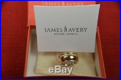 James Avery Hammered Classic 14kt Gold And. 925 Silver Ring Size 7.5 A Beauty