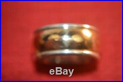 James Avery Hammered Classic 14kt Gold And. 925 Silver Ring Size 7.5 A Beauty