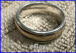 James Avery Hammered Classic Gold & Silver Band Ring 14k Sterling 7.5g Size 8.5