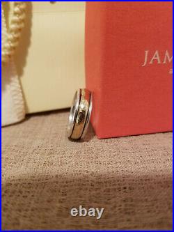 James Avery Hammered Sterling Silver & 14K Gold Simplicity Band Sz 5.5