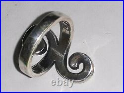 James Avery Hammered Swirl Curved Spiral Ring Sterling Silver 925 Size 6