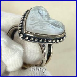 James Avery Heart And Tulips White Double Women's Ring Size 7