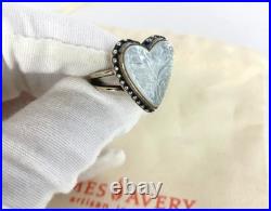 James Avery Heart And Tulips White Double Women's Ring Size 7