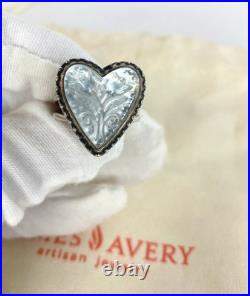 James Avery Heart And Tulips White Double Women's Ring Size 7