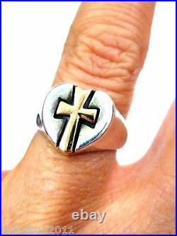 James Avery Heart Ring with 14kt Gold Cross in Center