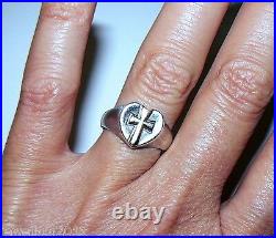 James Avery Heart Ring with 14kt Gold Cross in Center