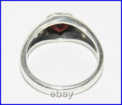 James Avery Heart Ring with Garnet 14K and Sterling Silver Retired Size 7.5