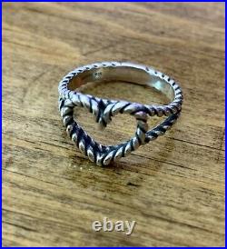 James Avery Heart Rope Ring Size 9