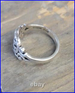 James Avery Heart Scrolled Flower Ring Sz 8.5 Retired