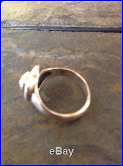 James Avery Heart of Gold Ring 14K Gold & Sterling Silver 8.75 Valentine Special