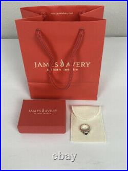 James Avery Heart ring with garnet retired Sterling & 14kt Gold Flower Ring