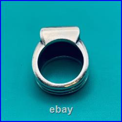 James Avery Heavy Black Square Onyx Ring Retired Rare Size 5 1/2 Sterling Silver