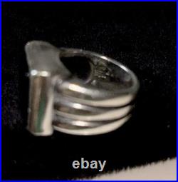 James Avery Heavy Black Square Onyx Ring Retired Rare Size 6 Sterling Silver