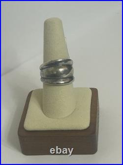 James Avery Heavy Triple Segment Ring Size 8 1/4 Sterling Silver, Retired, HTF