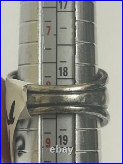 James Avery Heavy Triple Segment Ring Size 8 1/4 Sterling Silver, Retired, HTF