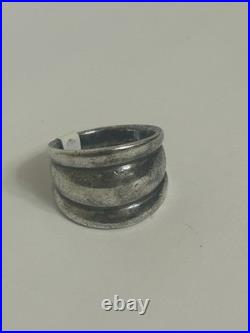 James Avery Heavy Triple Segment Ring Size 8 1/4 Sterling Silver, Retired, HTF