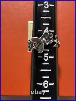 James Avery Honey Bee Flower Leaf Floral 3d Sterling Silver Ring Rare Retired