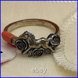 James Avery Horse And Roses Sterling Silver Women's Ring Retired Size 7.5 NIB