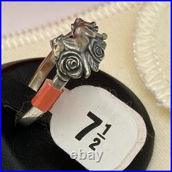 James Avery Horse And Roses Sterling Silver Women's Ring Retired Size 7.5 NIB