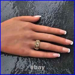 James Avery Hummingbird Eternity Band Ring 14k Yellow Gold Retired 5.9g sz 7.5