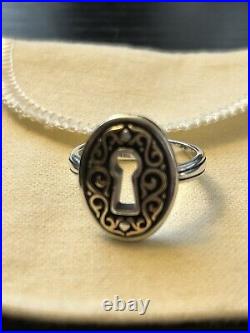 James Avery Journey keyhole ring SS and bronze, Sz 8 Retired