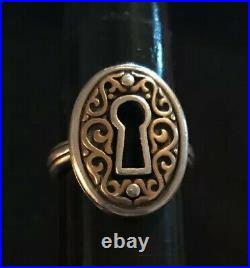 James Avery Journeys Keyhole Ring Bronze & Sterling Silver Retired Size 5.75