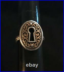 James Avery Journeys Keyhole Ring Bronze & Sterling Silver Retired Size 5.75