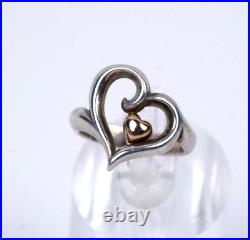 James Avery Joy Of My Heart Ring 585/14k Gold & Sterling Silver 925 Size 5.5