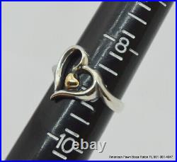James Avery Joy of My Heart Sterling Silver and 14K Gold Ring size 9