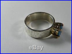 James Avery Julietta 14k Gold Sterling Silver 925 Ring Size 6.5 Blue Topaz