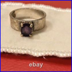 James Avery Julietta Bright Oval Amethyst Ring Band. 925/14kt Size 9