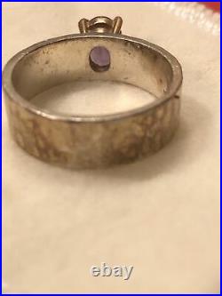 James Avery Julietta Bright Oval Amethyst Ring Band. 925/14kt Size 9