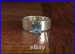 James Avery Julietta Ring with Blue Topaz Sz 9.25 14k Gold &. 925 Sterling Silver