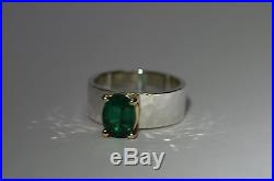 James Avery Julietta Ring with Emerald in 14k Gold and Sterling Silver