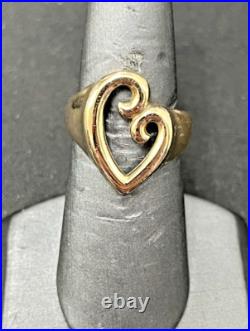 James Avery Ladies 14K Yellow Gold Mother's Love Heart Cocktail Ring Size 7.5
