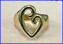 James Avery Ladies 14K Yellow Gold Mother's Love Heart Cocktail Ring Size 7.5