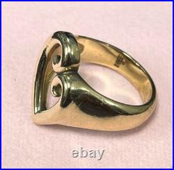 James Avery Ladies 14K Yellow Gold Mother's Love Heart Cocktail Ring Size 7.5