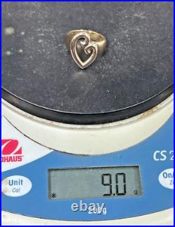 James Avery Ladies 14K Yellow Gold Mother's Love Heart Cocktail Ring Size 7.5